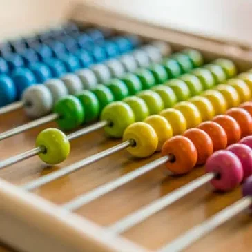 Colourful abacus representing early years numeracy and maths skills